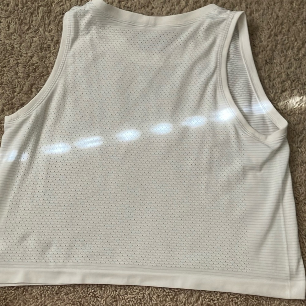 Lululemon Athletica White Mesh Muscle Tee - Picture 2 of 3